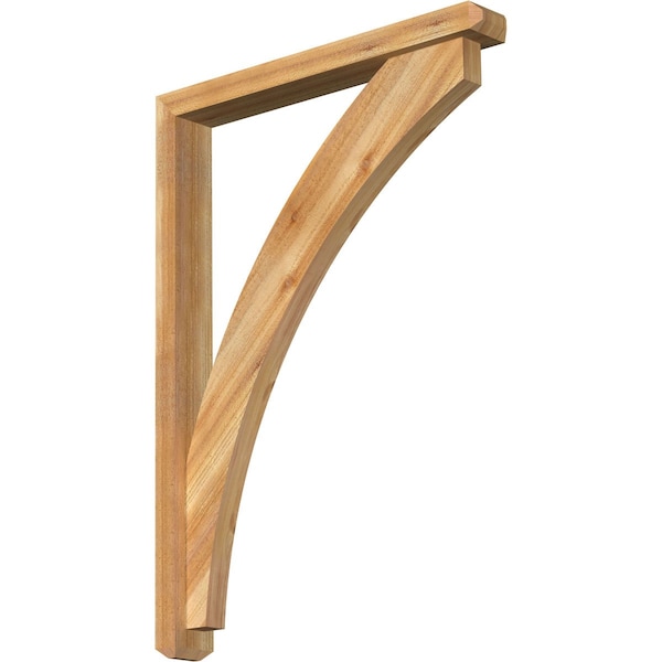 Ekena Millwork Thorton Craftsman Rough Sawn Bracket w/ Offset Brace, Western Red Cedar, 4"W x 30"D x 42"H BKT0402X30X42THR04RWR - main